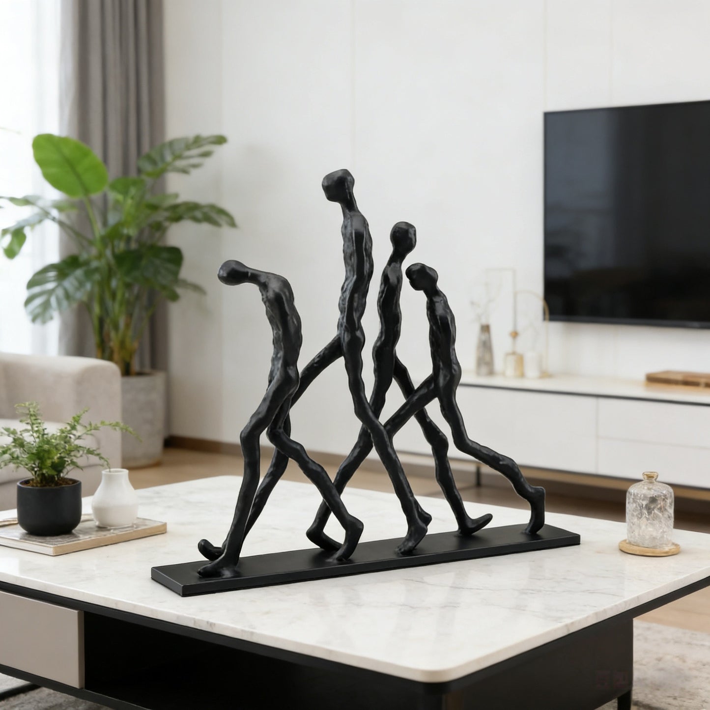 1pc Metal Abstract Humanoid Sculpture Art Piece