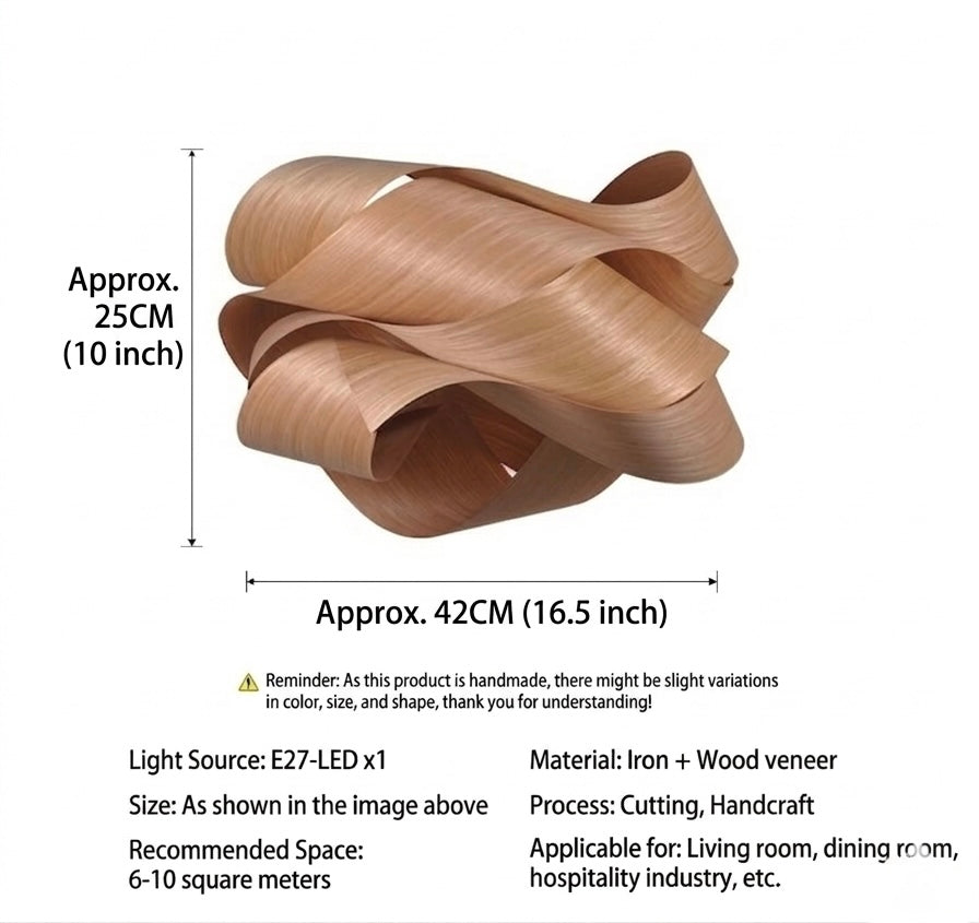 Natural Oak Wood Pendant Lampshade(shade only)