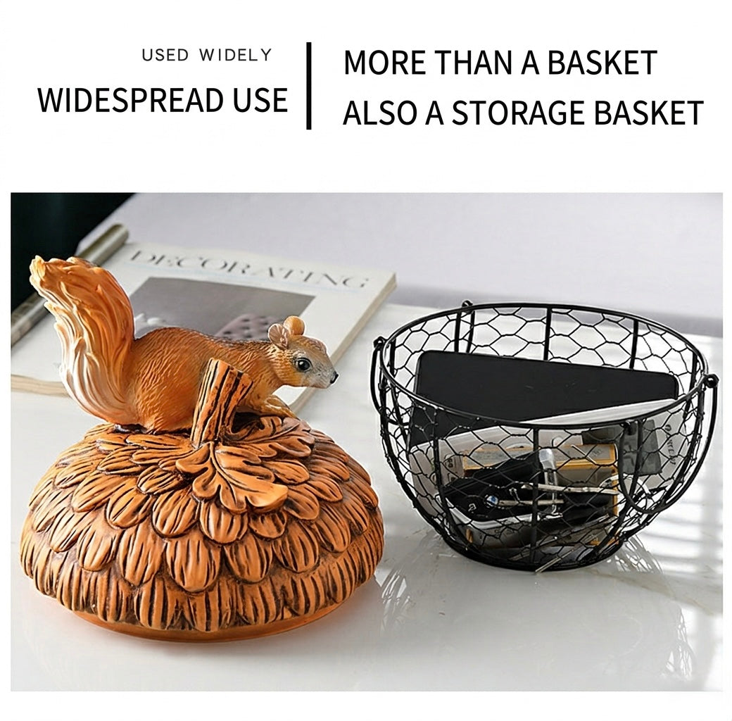 1pc Hen Storage Basket, Squirrel Storage Basket, Nut Storage Basket