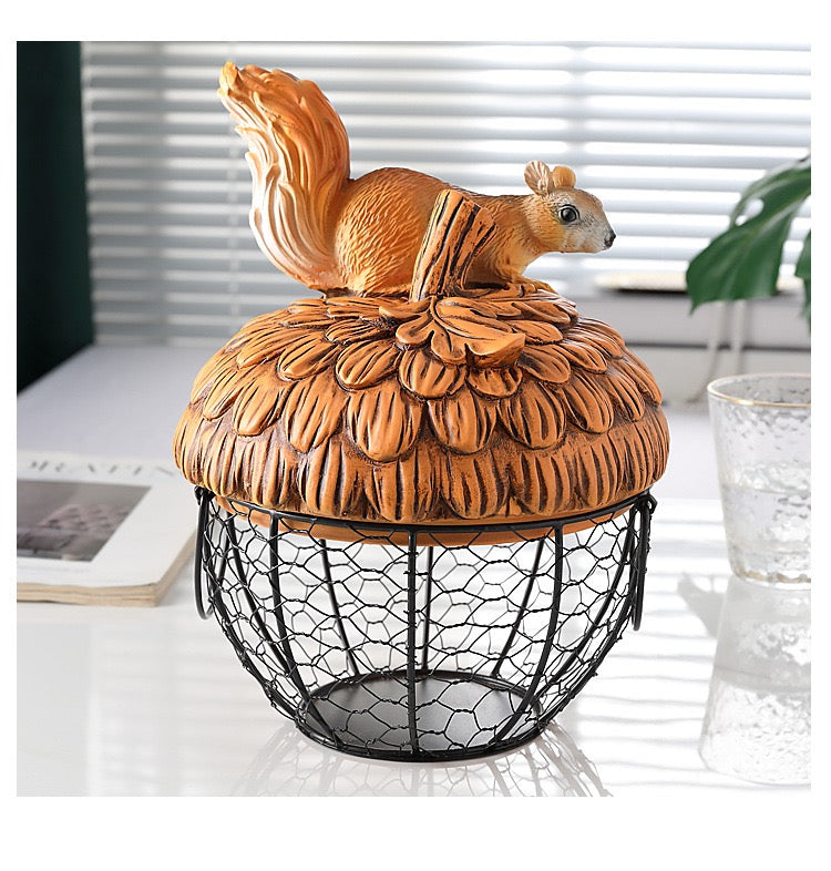 1pc Hen Storage Basket, Squirrel Storage Basket, Nut Storage Basket