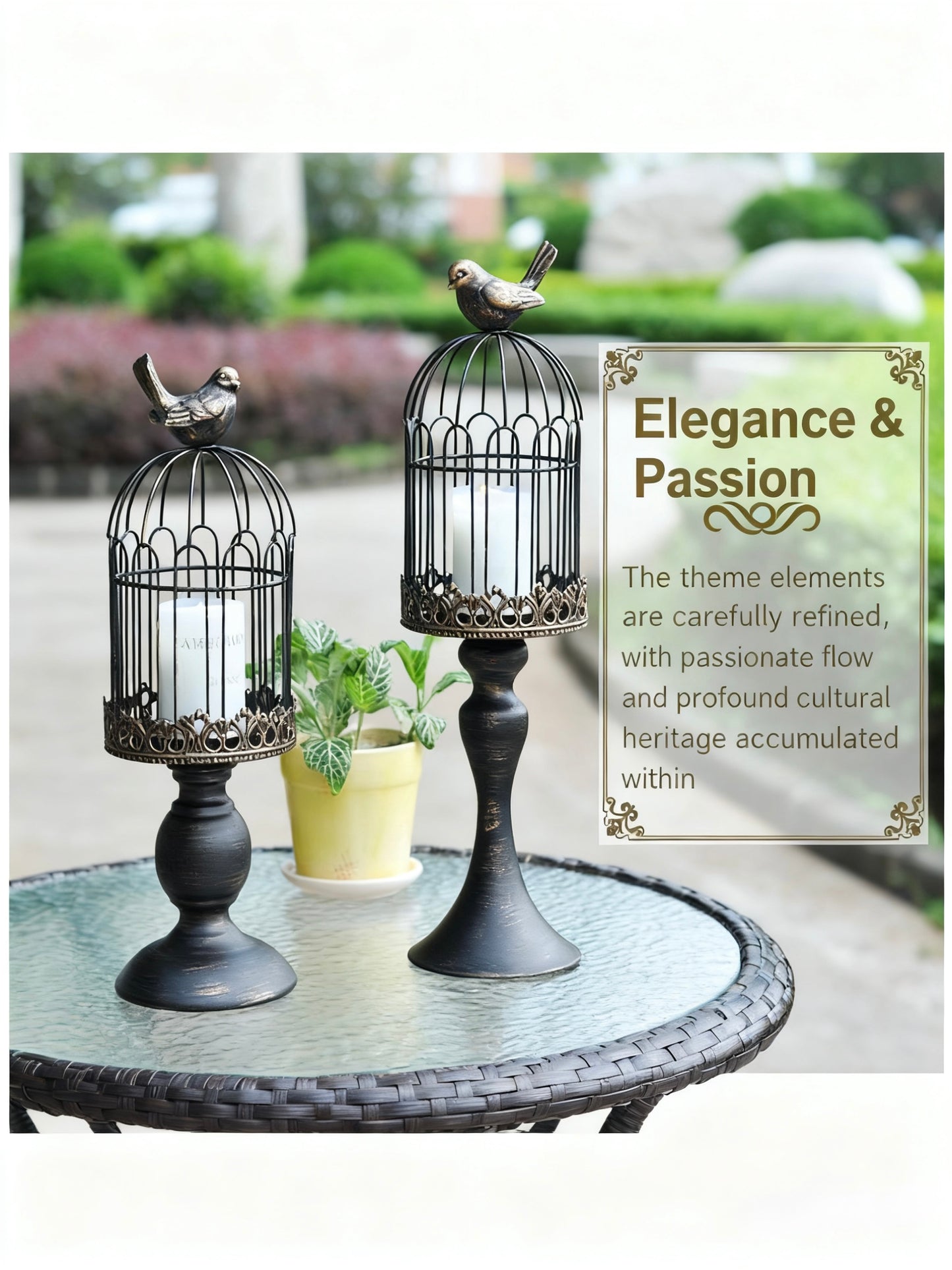 1 pair Birdcage candle holder 2 color