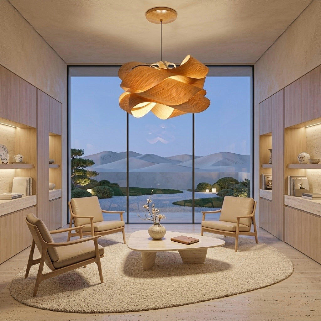 Natural Oak Wood Pendant Lampshade(shade only)