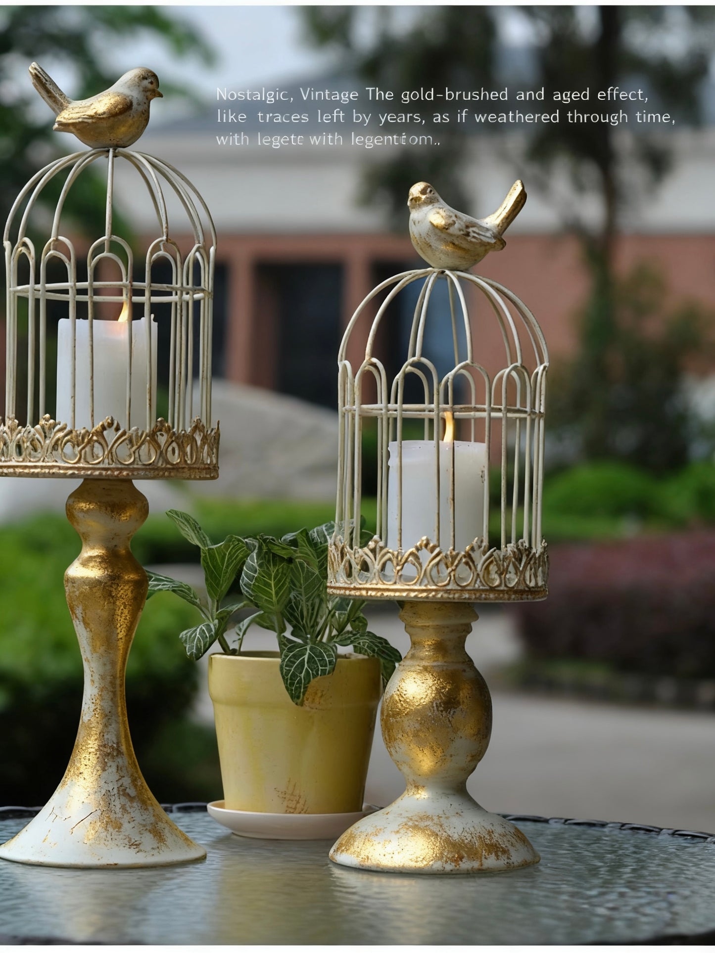 1 pair Birdcage candle holder 2 color