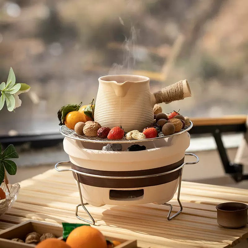 Ceramic Tea Kettle Stove, Clay Charcoal Fire Grill Pot