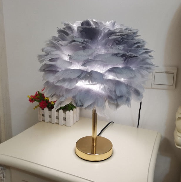 Artificial Feather Table Lamp