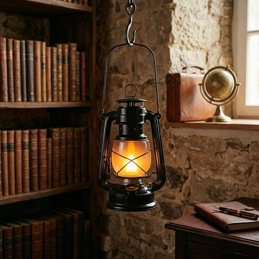 Old-Style Portable Glass Horse Lantern