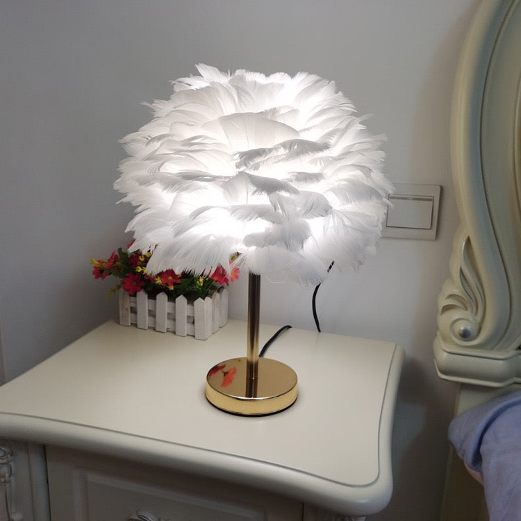 Artificial Feather Table Lamp