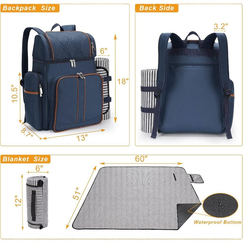 Picnic backpack for 4 people