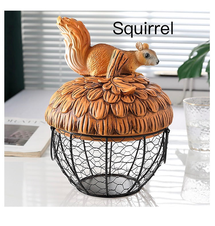 1pc Hen Storage Basket, Squirrel Storage Basket, Nut Storage Basket