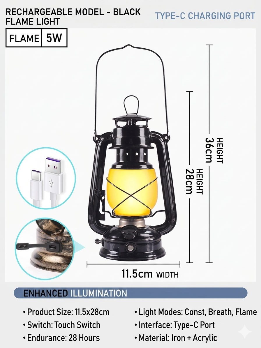 Old-Style Portable Glass Horse Lantern