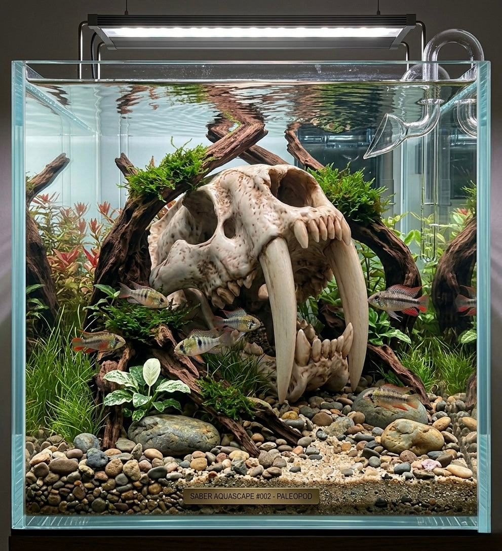 A Polyresin Model of a Saber-Toothed Tiger Skull for Home Decor