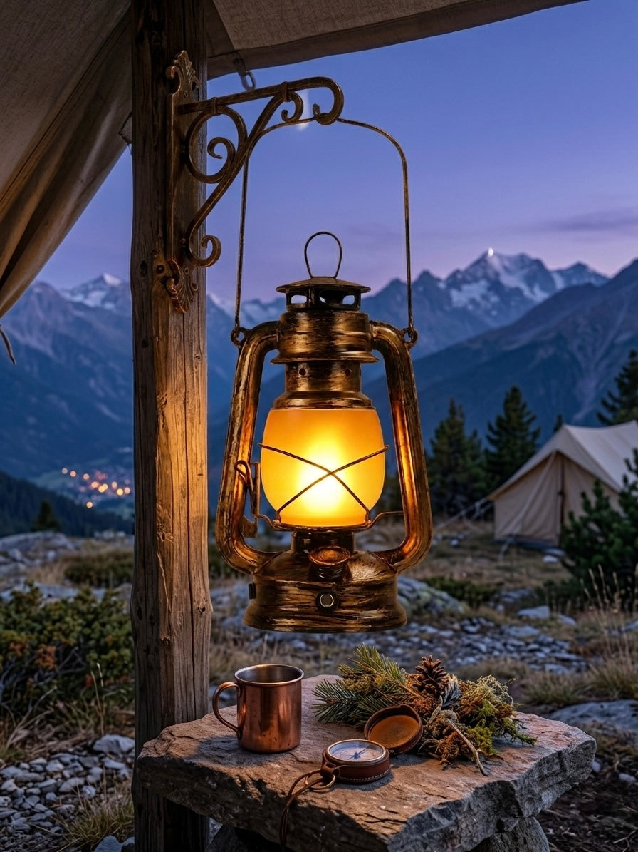 Old-Style Portable Glass Horse Lantern