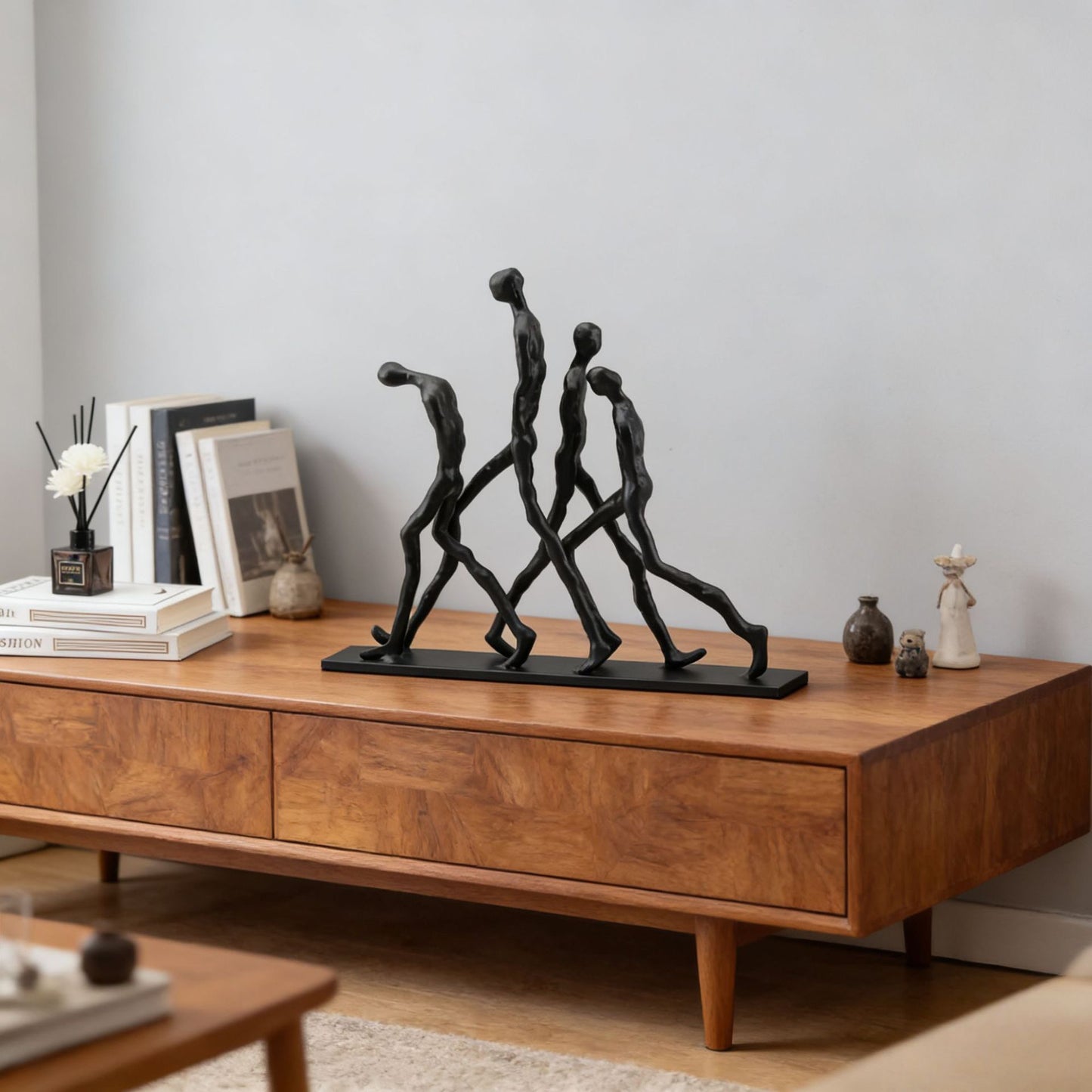 1pc Metal Abstract Humanoid Sculpture Art Piece