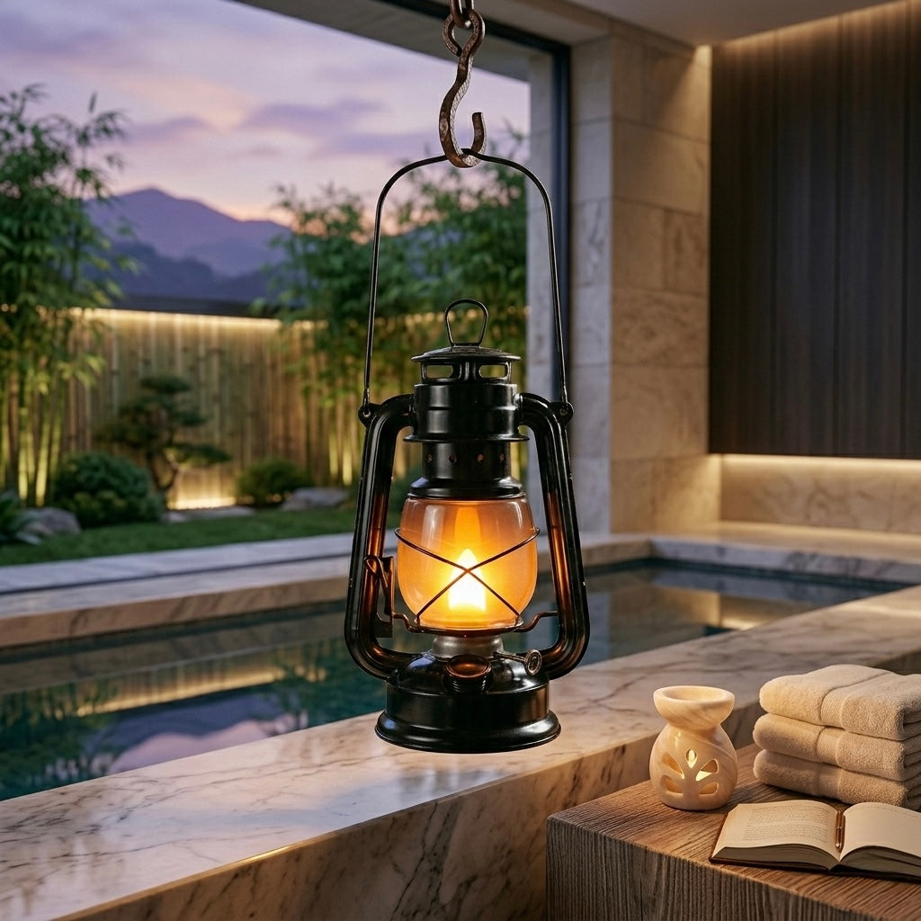 Old-Style Portable Glass Horse Lantern