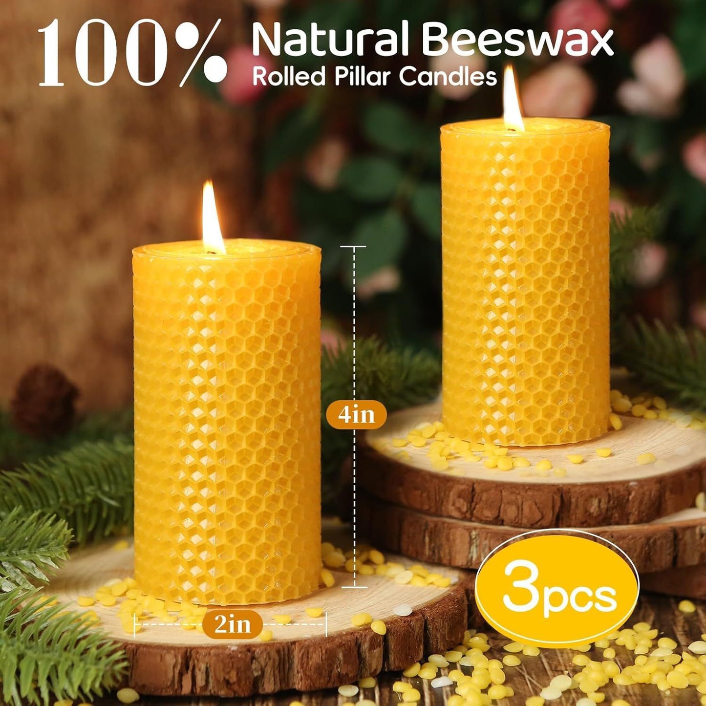 Natural Beeswax Candles