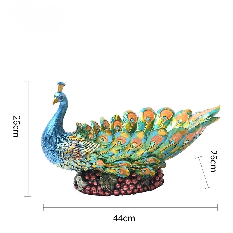 Resin Peacock Ornament with Storage for Small Items
