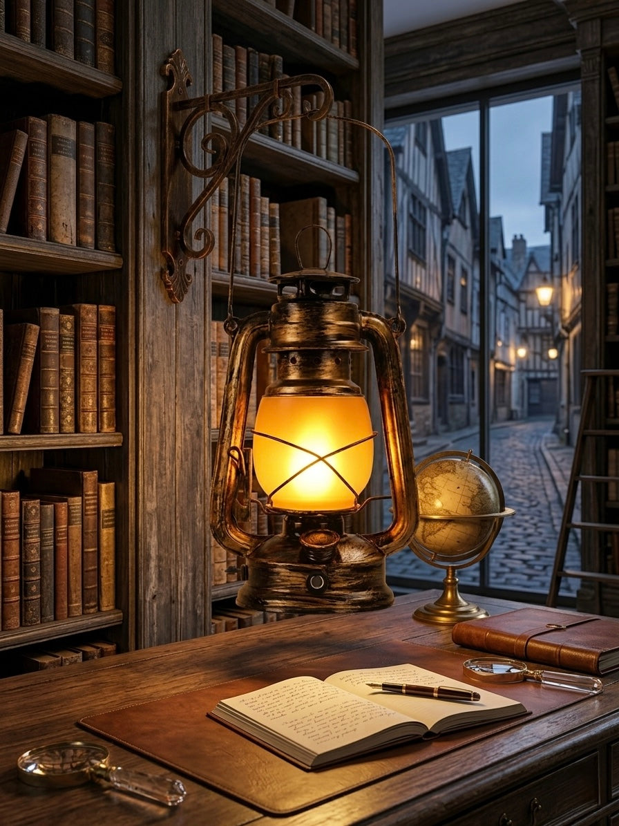 Old-Style Portable Glass Horse Lantern