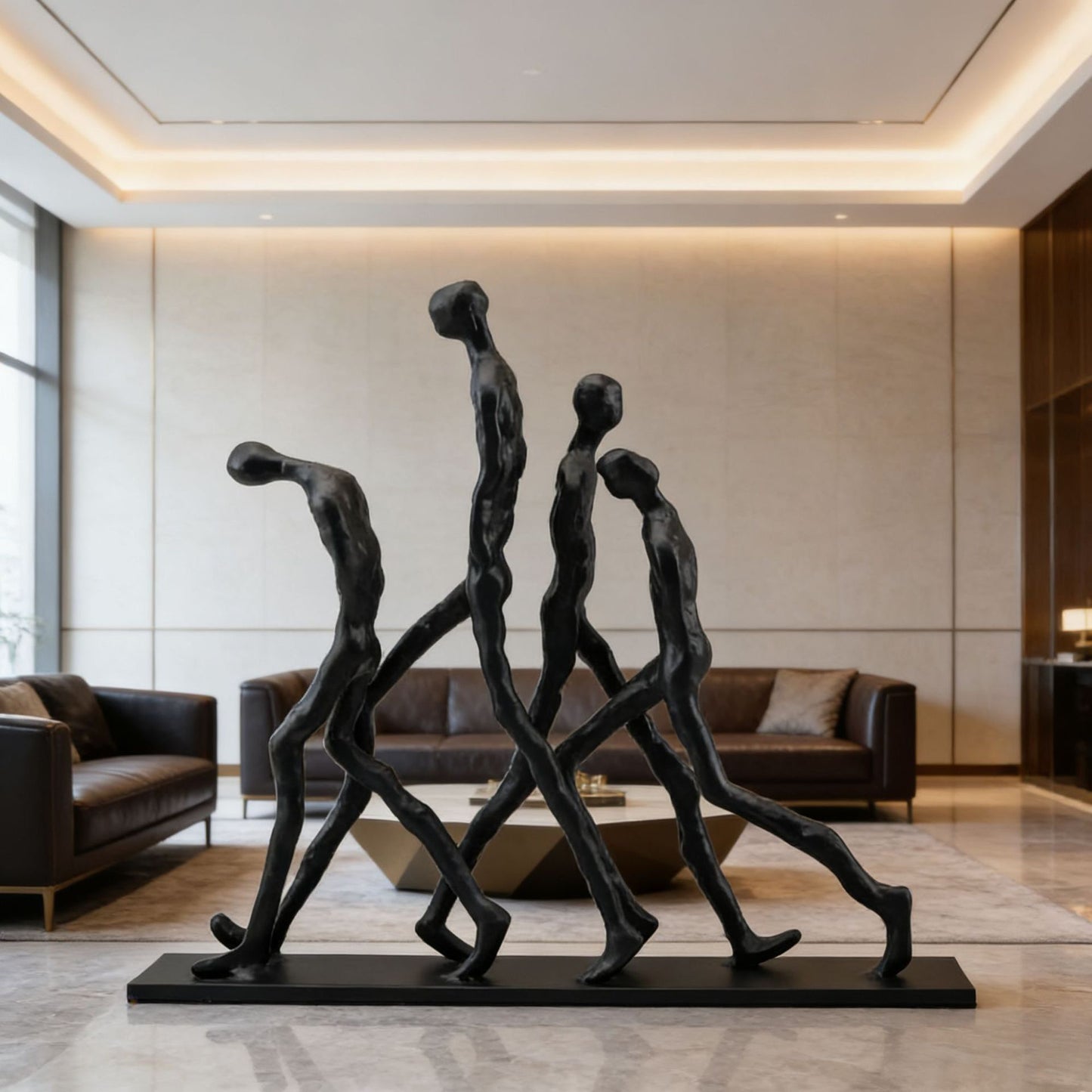 1pc Metal Abstract Humanoid Sculpture Art Piece