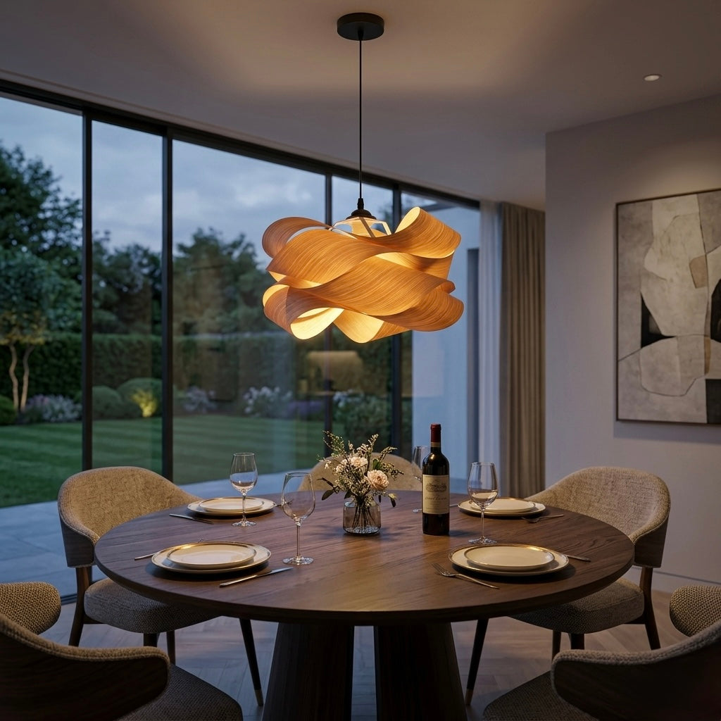Natural Oak Wood Pendant Lampshade(shade only)