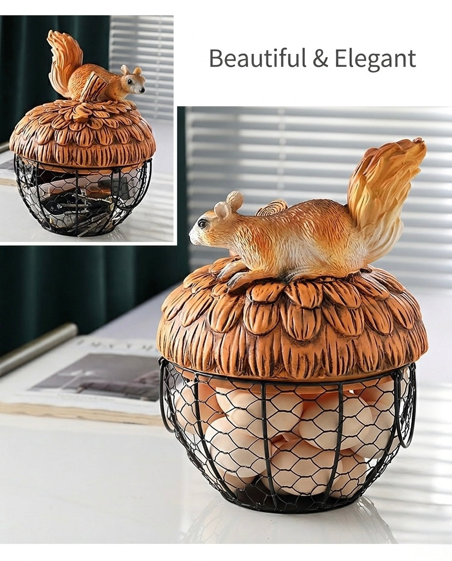 1pc Hen Storage Basket, Squirrel Storage Basket, Nut Storage Basket