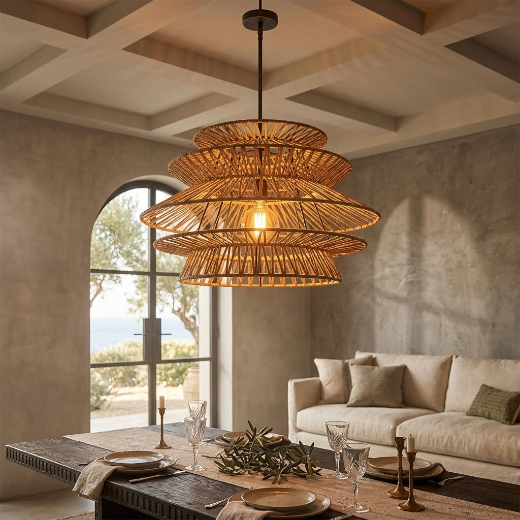 Natural Rattan Pendant Shade(shade only)