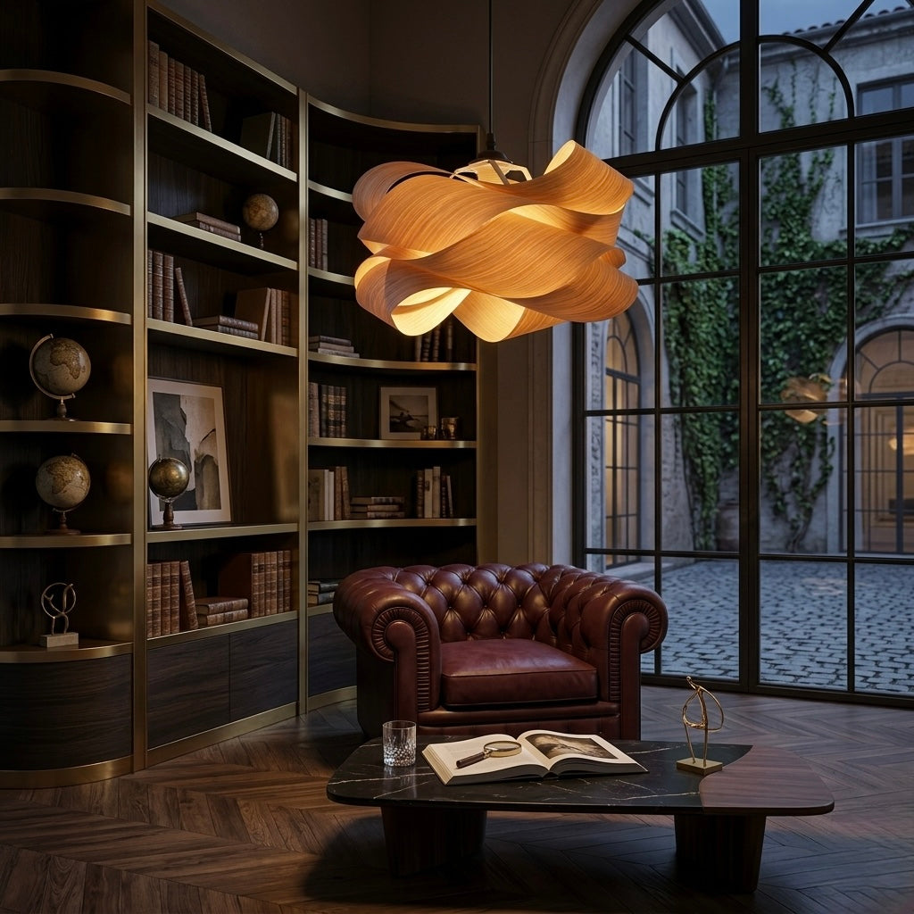 Natural Oak Wood Pendant Lampshade(shade only)