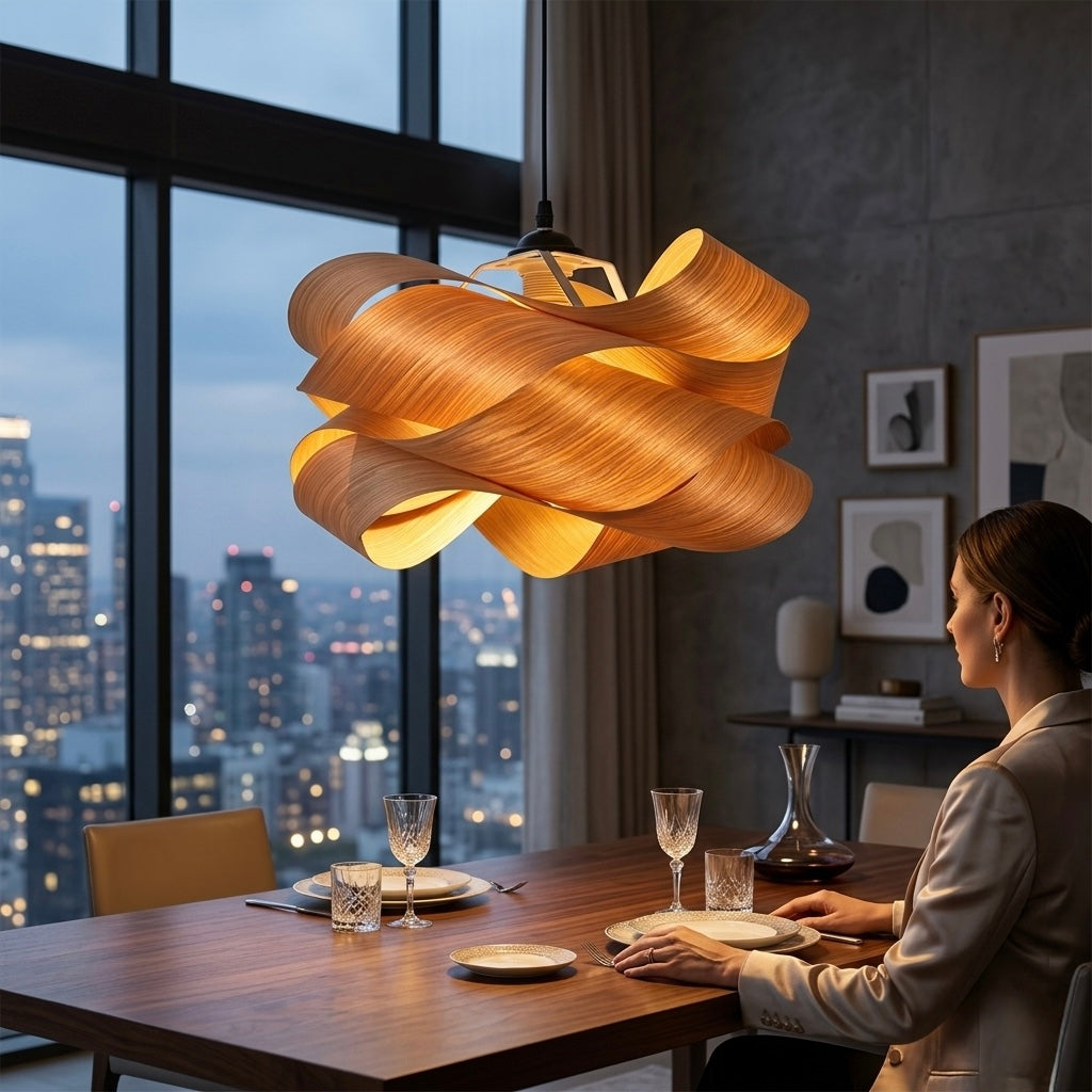 Natural Oak Wood Pendant Lampshade(shade only)