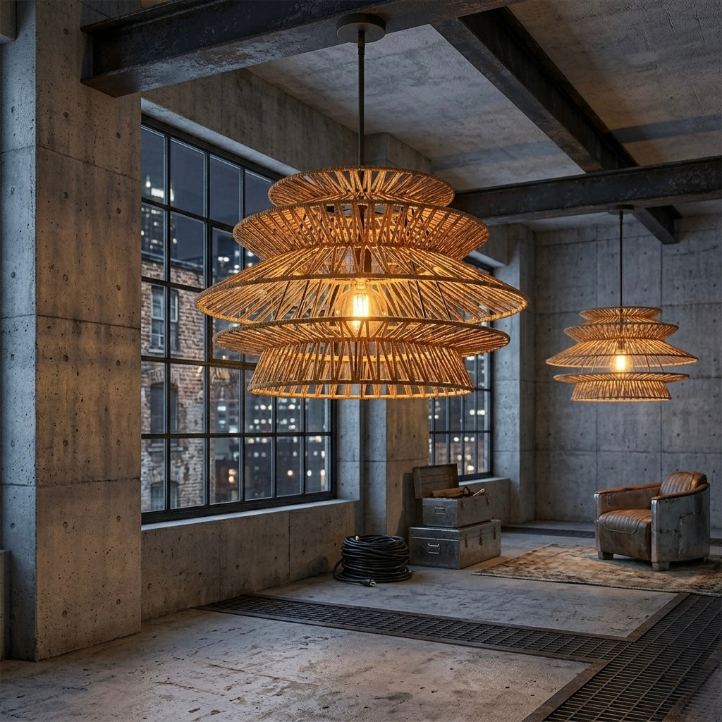 Natural Rattan Pendant Shade(shade only)