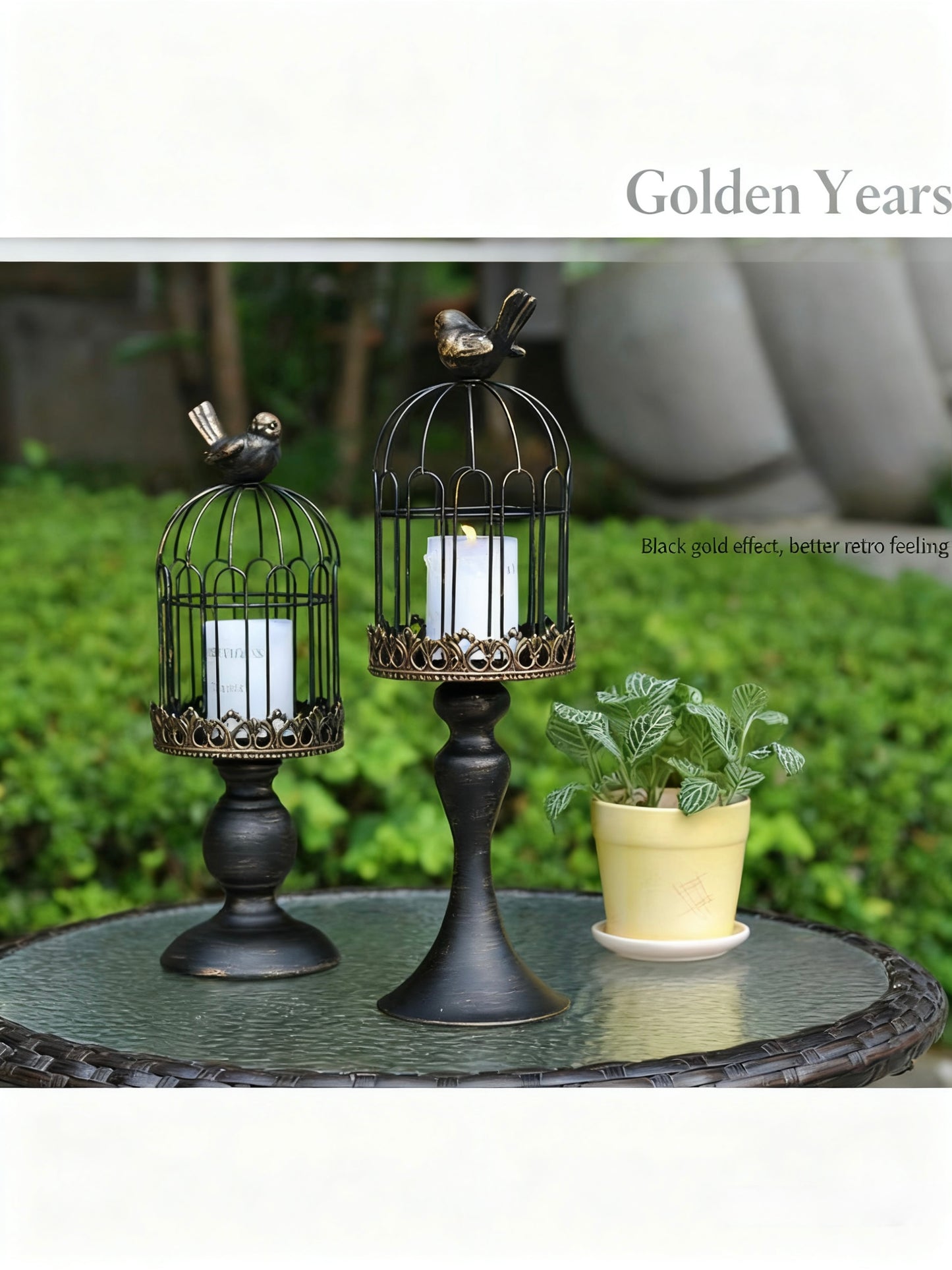 1 pair Birdcage candle holder 2 color