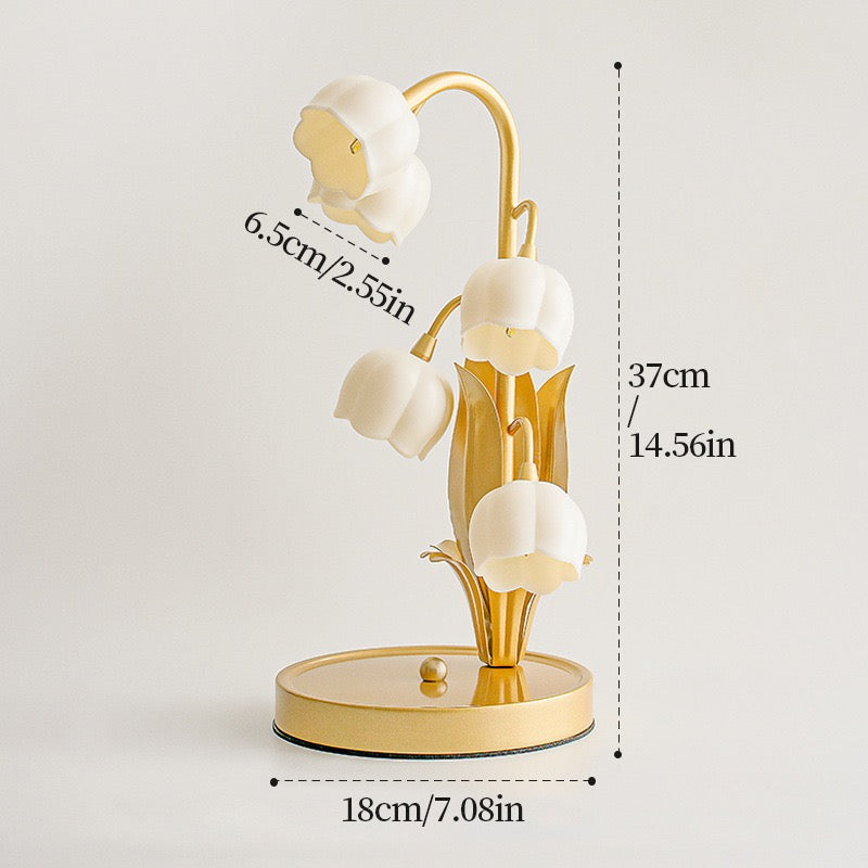 Golden Light Luxury Table Lamp Five Bell Orchid Flower