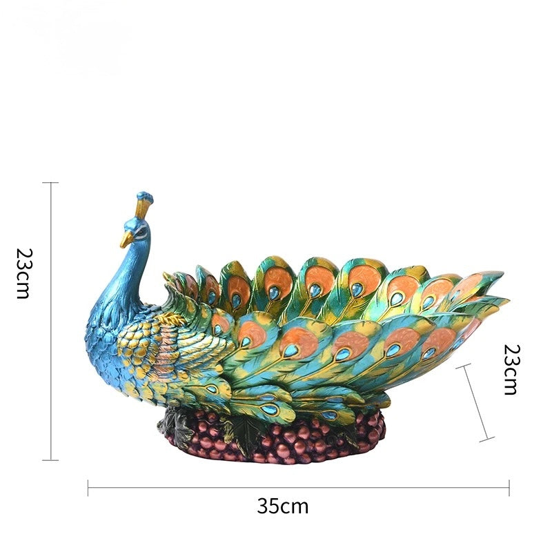 Resin Peacock Ornament with Storage for Small Items