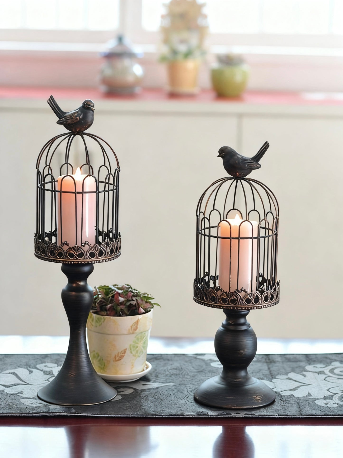 1 pair Birdcage candle holder 2 color