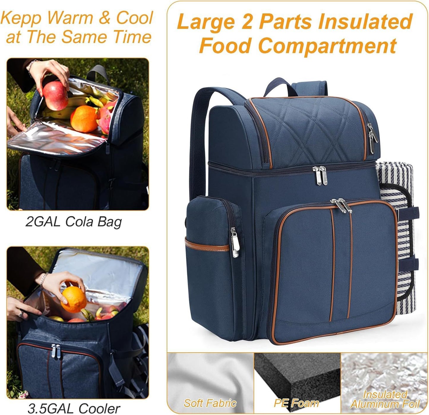 Picnic backpack for 4 people