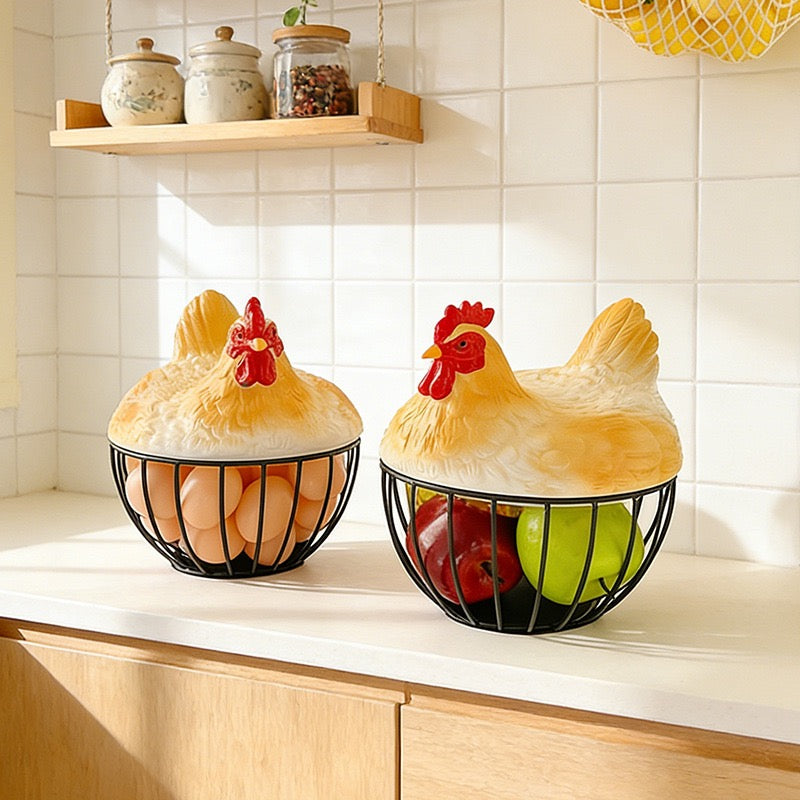1pc Hen Storage Basket, Squirrel Storage Basket, Nut Storage Basket