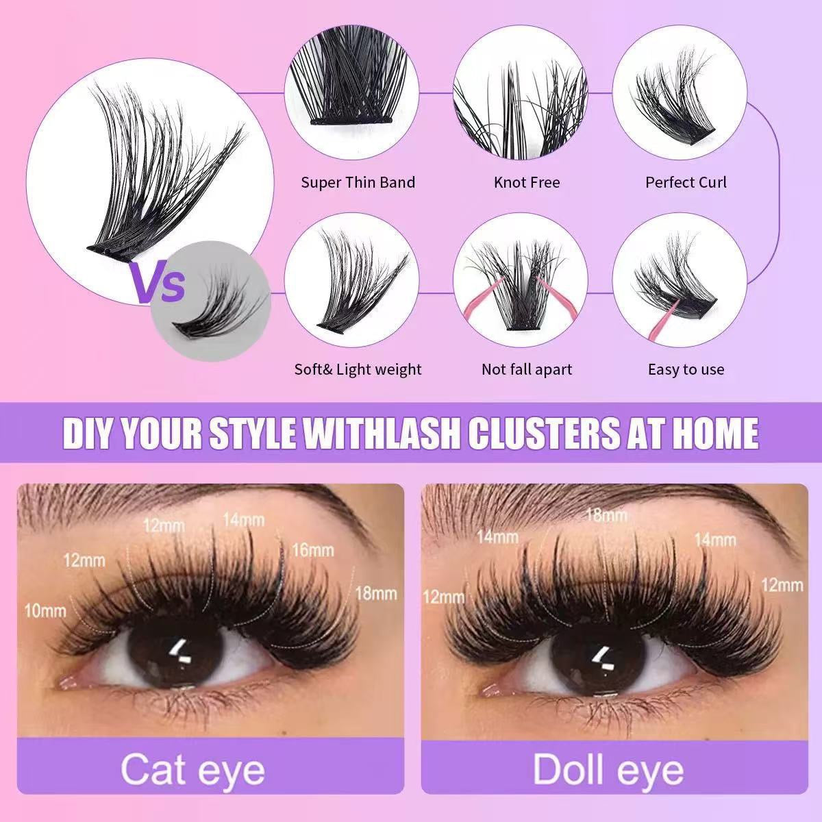 Natural D curl eyelashe extensions 10/12/14/16/18mm