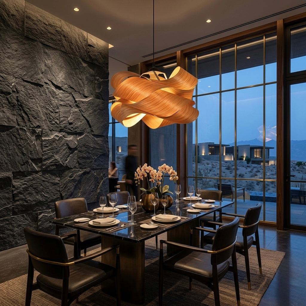 Natural Oak Wood Pendant Lampshade(shade only)