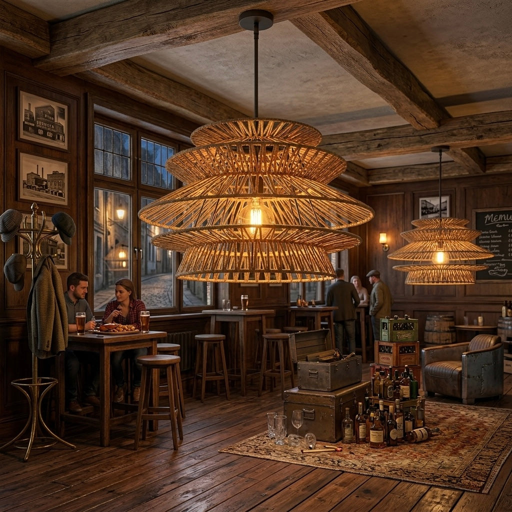 Natural Rattan Pendant Shade(shade only)