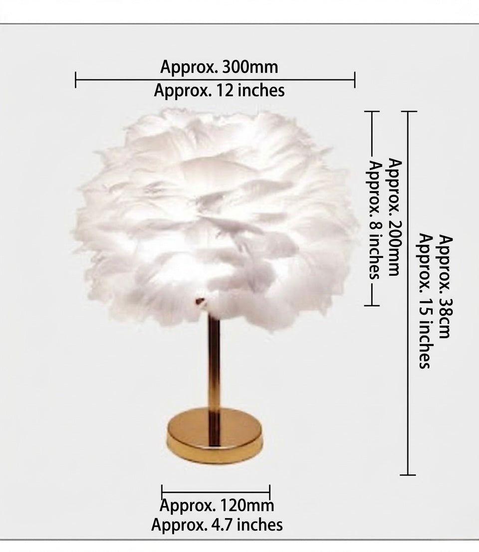 Artificial Feather Table Lamp